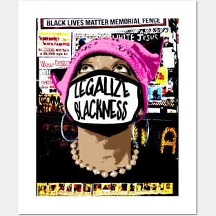 Legalize Blackness Black Lives Matter Memorial Fence - Light Complexion - Brown Eyes - Back Posters and Art